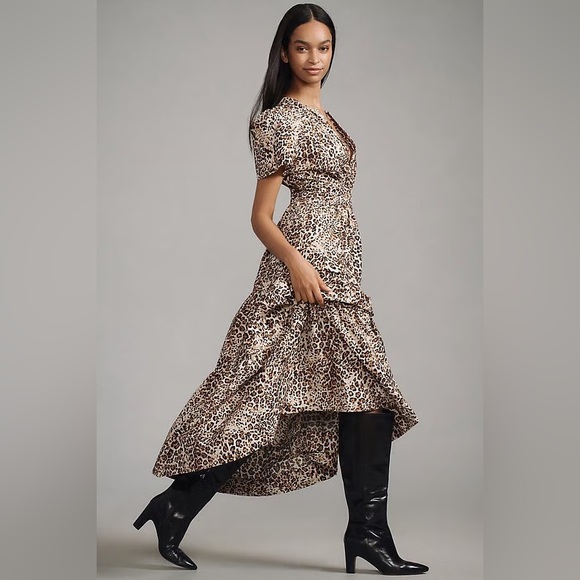 Anthropologie Dresses & Skirts - Anthropologie The somerset maxi in brown cheetah leaped animal print tiered